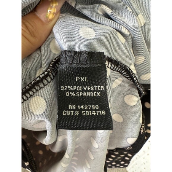 BCBG MaxAzria Women's Polka Dot Button Down Collar Long Sleeve Blouse Petite XL - Picture 5 of 6